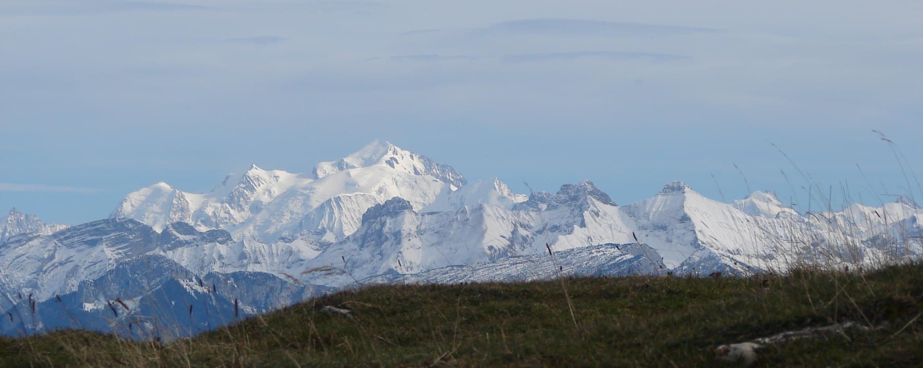 Le massif du Mont-Blanc vu depuis le Salève